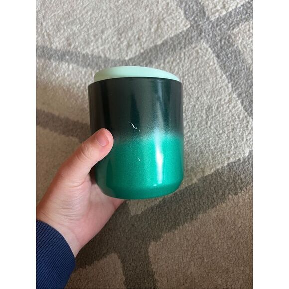 Starbucks Green Ombré Sparkle 8 Oz Handless Mug with Lid - Picture 2 of 5